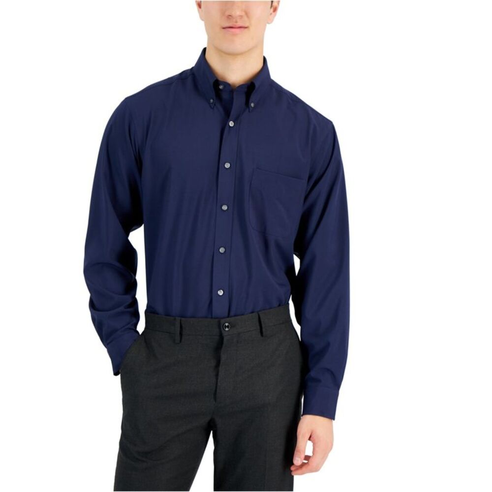 Club Room Mens Regular Fit Traveler Button Down Dress Shirt, NWT